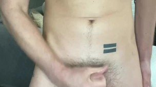 White Jock Jerks Off His BWC Till He Shoots A Huge Load